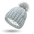 Gorro de punto de calavera con forro de satén elegante y pompón de piel sintética - Gorro de invierno para mujer