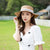 Standard Flat Top Straw Hat with Rhinestone "M" - Perfect Seaside Shade