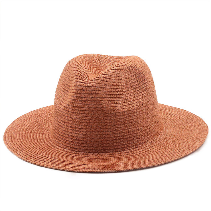 Elegante sombrero de paja de ala grande: perfecto para jazz en la playa