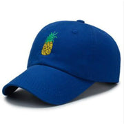 Playful Pineapple Embroidered Baseball Cap - Adjustable and Comfortable Cotton