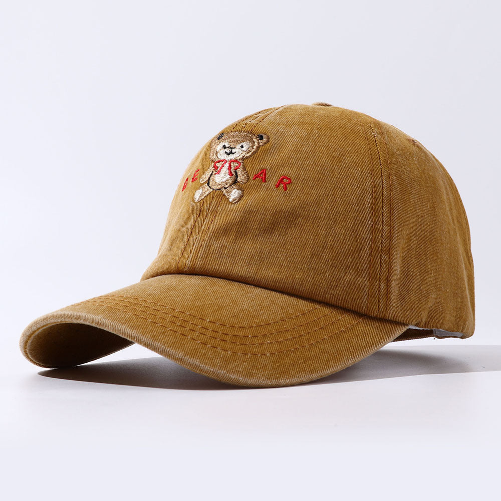 Mignon et confortable – Ours en peluche brodé sur les chapeaux de papa pour femme.