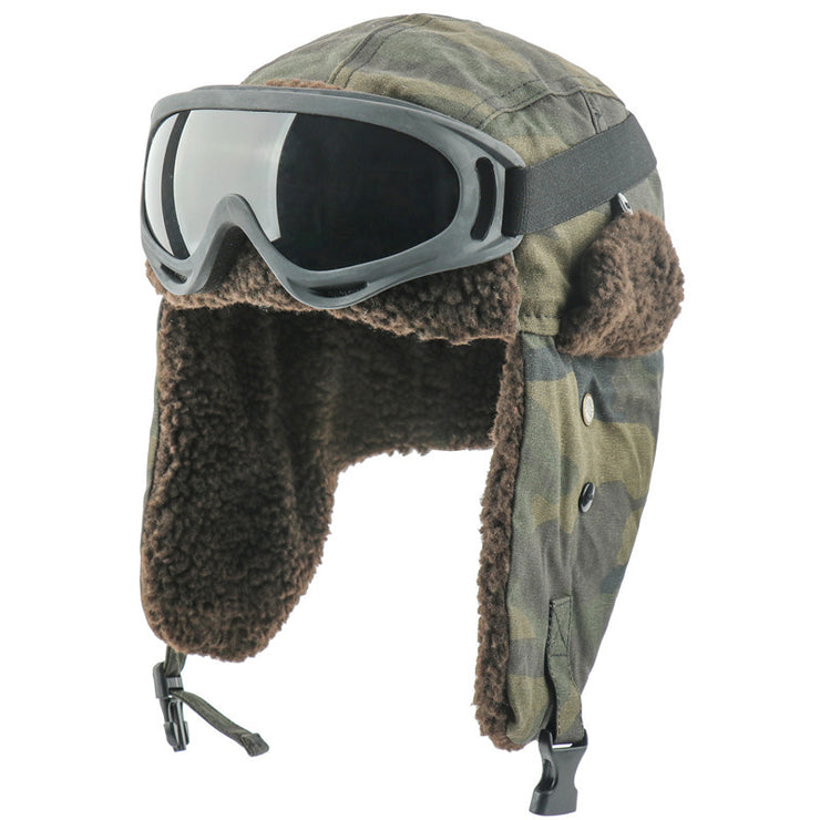 Chapeau Lei Feng d'extérieur coupe-vent – ​​Parfait pour le ski avec protection auditive épaisse.