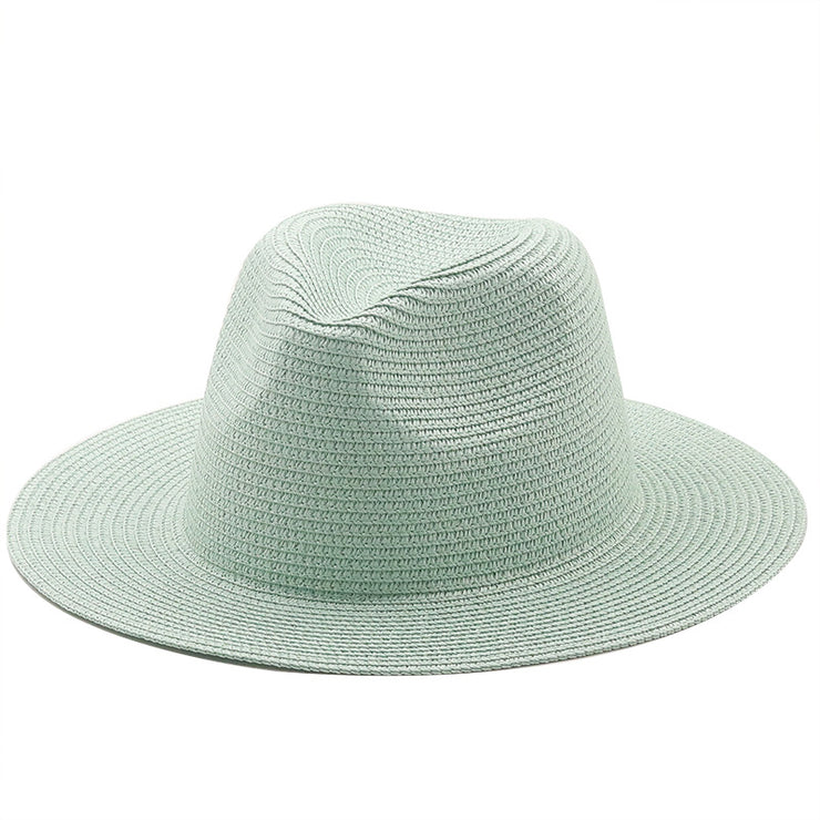 Elegante sombrero de paja de ala grande: perfecto para jazz en la playa