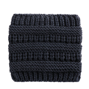 Stay Cozy and Stylish - Winter Headwrap Ponytail Beanies with Ear Warmers