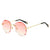 Rimless Trimmed Polygonal Sunglasses for Women