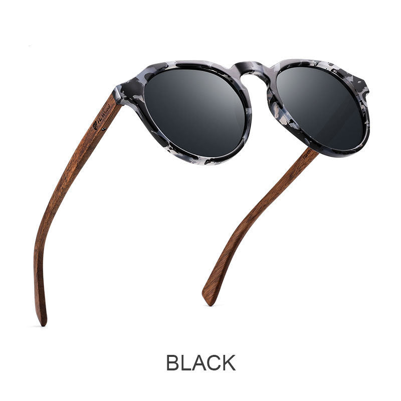Round Polarized Bamboo Sunglasses - Eco-Friendly Chic