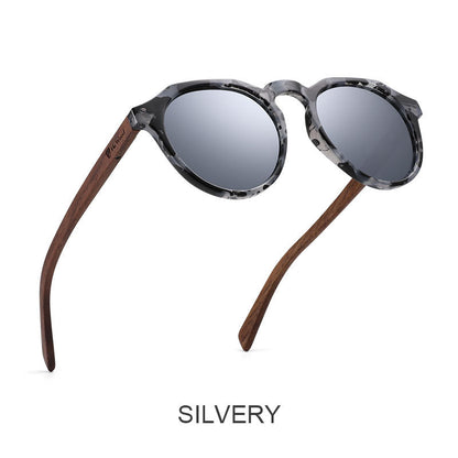 Round Polarized Bamboo Sunglasses - Eco-Friendly Chic