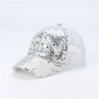 Gorras de béisbol con protección solar con lentejuelas: sombreros elegantes para hombres y mujeres