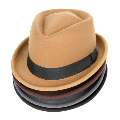 Elegante sombrero de jazz panamá para hombre en otoño e invierno
