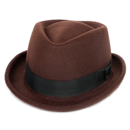 Elegante sombrero de jazz panamá para hombre en otoño e invierno