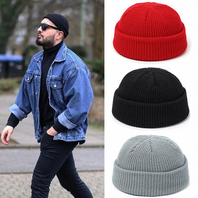 Gorros de punto de invierno retro: estilo casquete para mujer, gorro para hombre