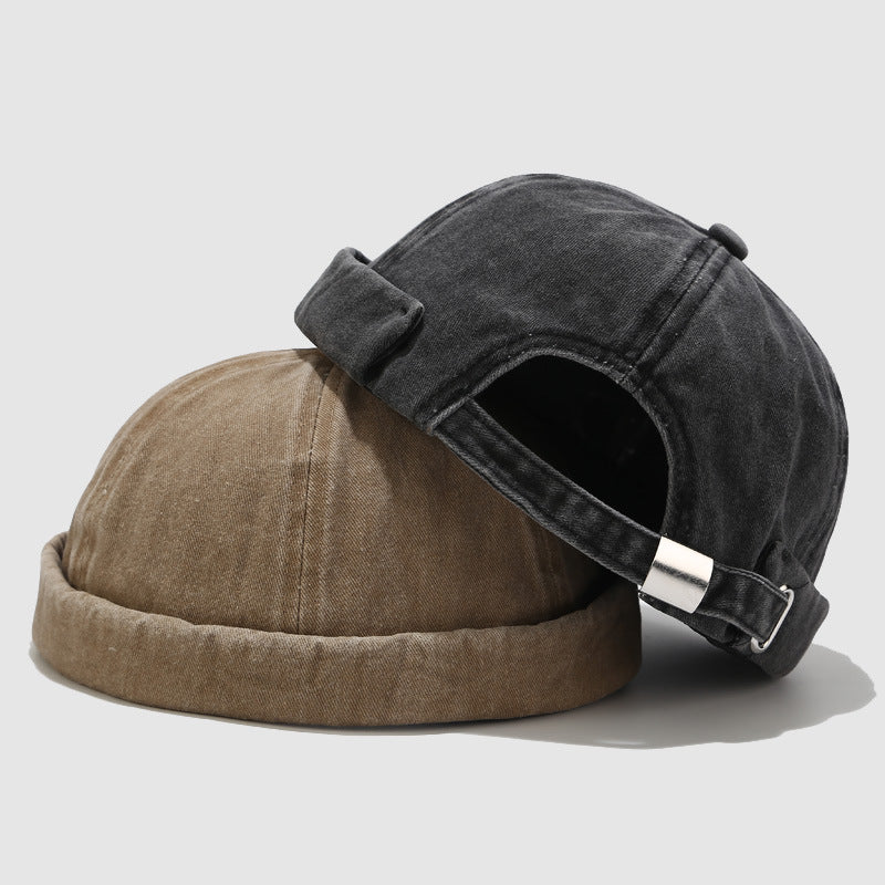 Retro Washed Melon Leather Hat - Perfect for Wild Outdoor Adventures