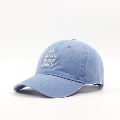 Spread Good Vibes with Washed Dad Hat - Cotton Baseball Cap for Men and Women