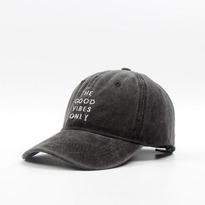 Spread Good Vibes with Washed Dad Hat - Gorra de béisbol de algodón para hombres y mujeres