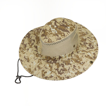 Chapeau d'extérieur camouflage numérique – Chapeau de pêcheur élégant avec grand bord pour la pêche et l'alpinisme