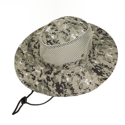 Chapeau d'extérieur camouflage numérique – Chapeau de pêcheur élégant avec grand bord pour la pêche et l'alpinisme