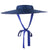 Elegante sombrero de paja negro de ala ancha: sombrero de verano de moda para mujer con cinta y correa para la barbilla