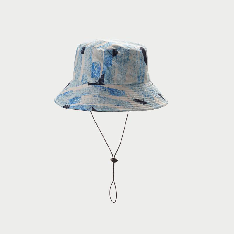 Sombrero de pescador estampado a la moda, elegante sombrero para el sol en la playa junto al mar para hombres y mujeres