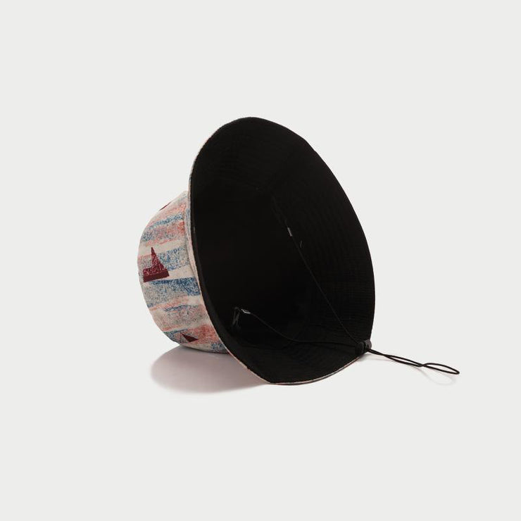 Sombrero de pescador estampado a la moda, elegante sombrero para el sol en la playa junto al mar para hombres y mujeres