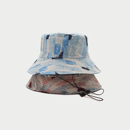 Chapeau de pêcheur imprimé à la mode – Chapeau de soleil élégant en bord de mer pour hommes et femmes