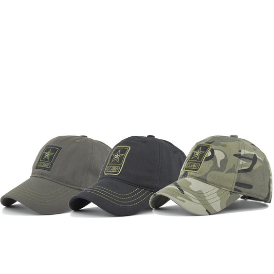 Camouflage Baseball Cap with U.S. Army Embroidery - Stylish Sun Hat for Spring and Autumn