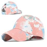 Chapeaux pare-soleil tie-dye en pur coton avec casquette queue de cheval