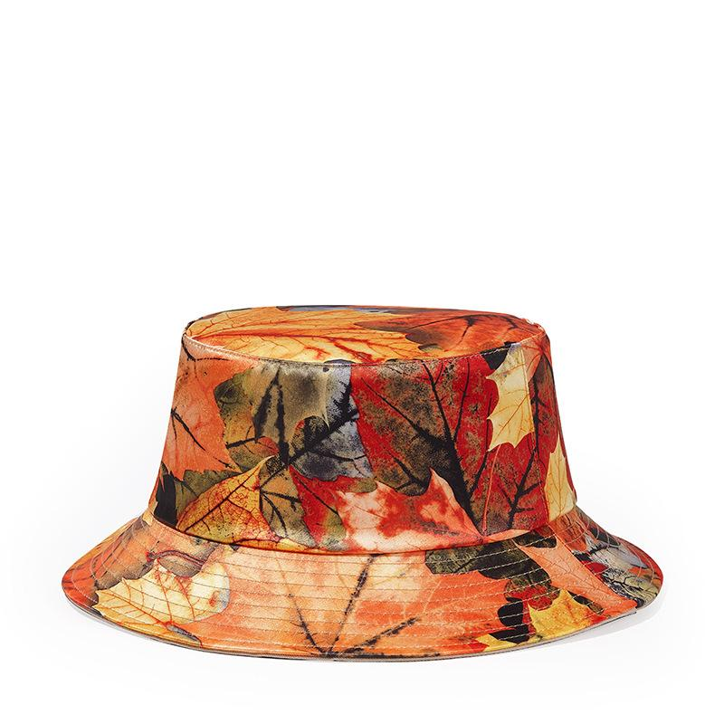 Chapeau de pêcheur tendance avec motif feuille d'érable imprimé