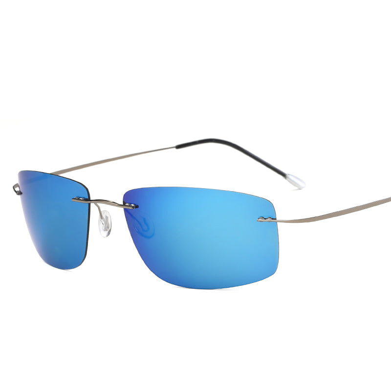 Lightweight Elegance in Rimless Pure Titanium Sunglasses