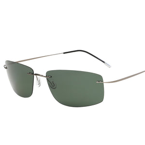 Lightweight Elegance in Rimless Pure Titanium Sunglasses