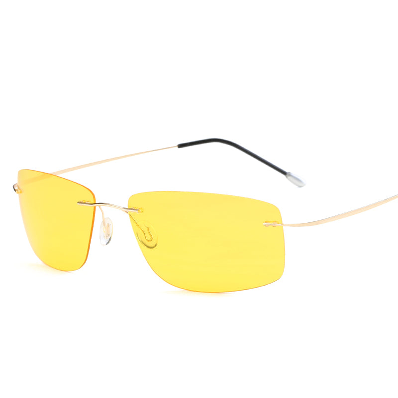 Elegancia ligera en gafas de sol de titanio puro sin montura