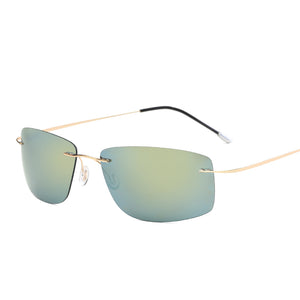 Lightweight Elegance in Rimless Pure Titanium Sunglasses