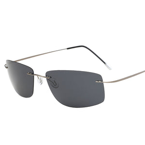 Lightweight Elegance in Rimless Pure Titanium Sunglasses