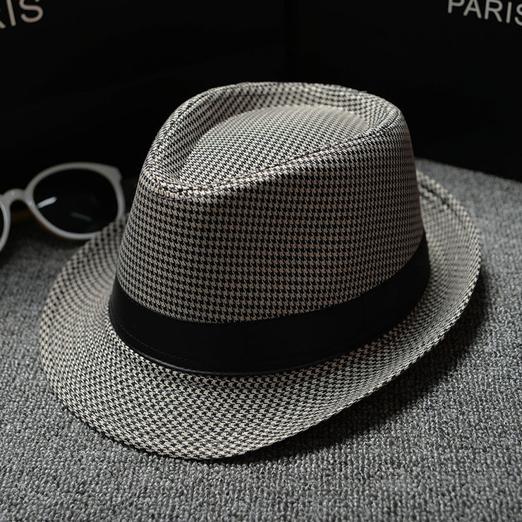 European and American Sun Hats in British Houndstooth for Men