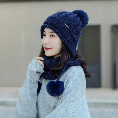 Costume écharpe polyvalent – ​​Restez au chaud avec un bonnet tricoté pour femme.