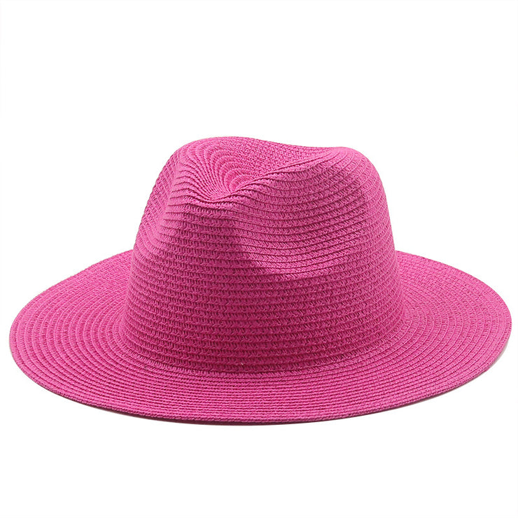 Elegante sombrero de paja de ala grande: perfecto para jazz en la playa