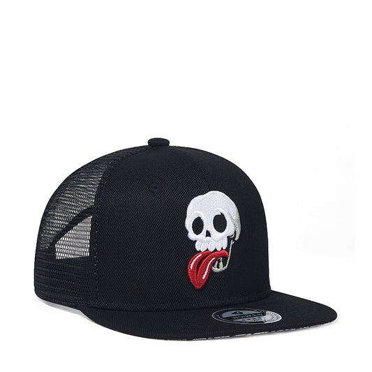 Sombrero de poliéster con calavera bordada estilo hip hop de moda