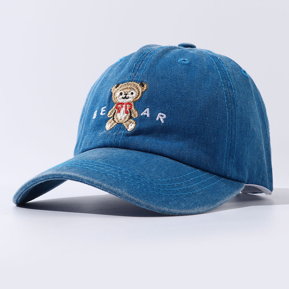 Lindo y acogedor: bordado de osito de peluche de dibujos animados en sombreros de papá para mujer