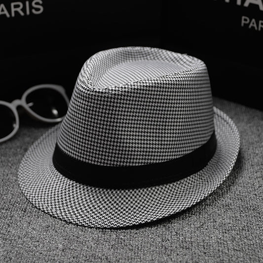European and American Sun Hats in British Houndstooth for Men