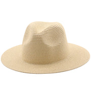 Elegante sombrero de paja de ala grande: perfecto para jazz en la playa