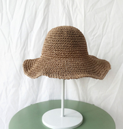 Chapeau de protection solaire élégant pour femme – Chapeau de paille pliable pour une sortie d'été fraîche