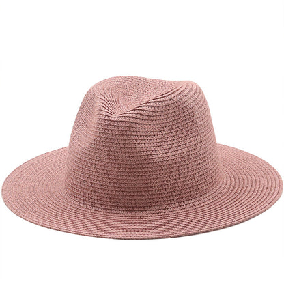 Elegante sombrero de paja de ala grande: perfecto para jazz en la playa
