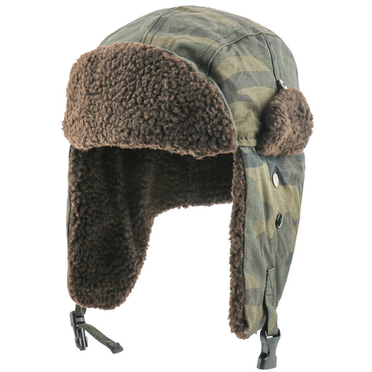 Windproof Outdoor Lei Feng Hat - Perfect for Skiing with Thickened Ear Protection