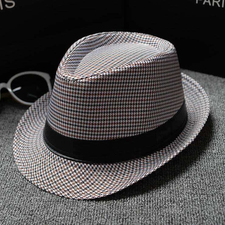 European and American Sun Hats in British Houndstooth for Men