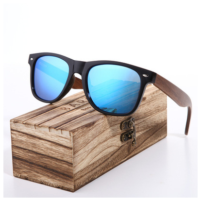 Comodidad polarizada en gafas de sol de madera para hombre