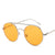 Lunettes de soleil à monture ronde rétro avec motif pièce d'océan - Style double faisceau