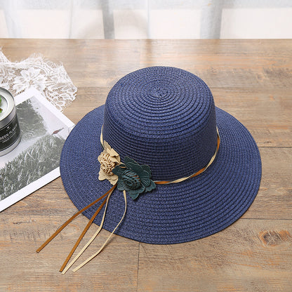 Chapeau de paille à fleurs tressées à la mode pour femmes - Vendeur chaud