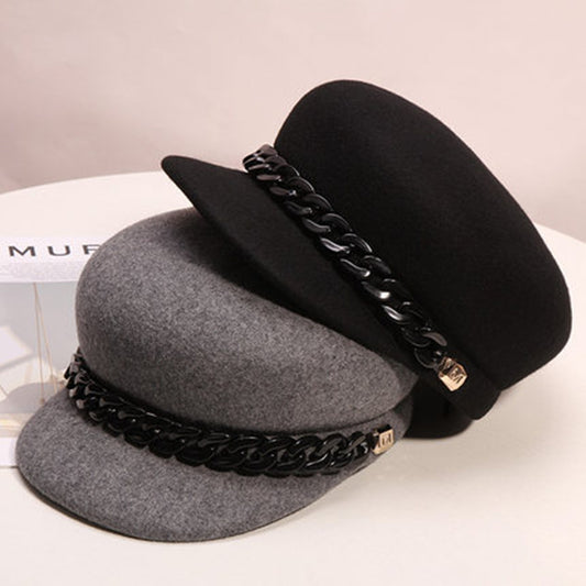 Chapeaux en tissu de laine rétro haut de gamme pour femmes