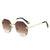 Rimless Trimmed Polygonal Sunglasses for Women