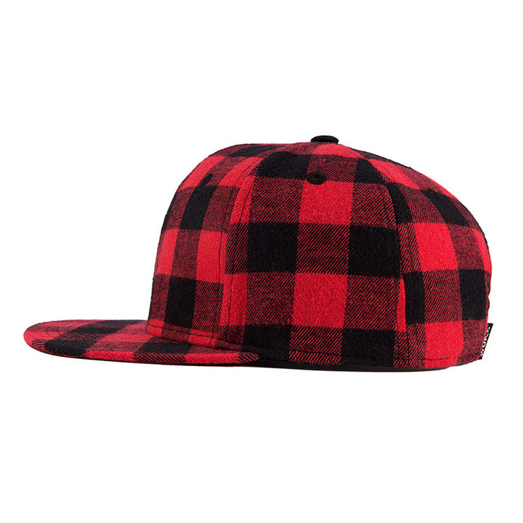 Stylish Red Black Plaid Baseball Snapback for Couples - Hip England Style