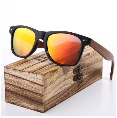 Comodidad polarizada en gafas de sol de madera para hombre